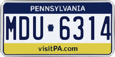 PA license plate MDU6314