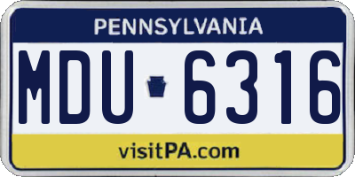 PA license plate MDU6316