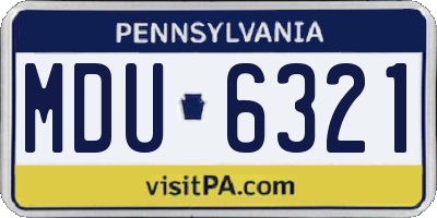 PA license plate MDU6321