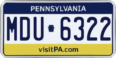 PA license plate MDU6322