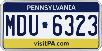 PA license plate MDU6323