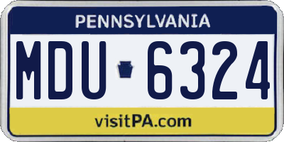 PA license plate MDU6324