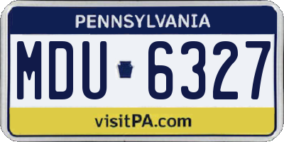 PA license plate MDU6327
