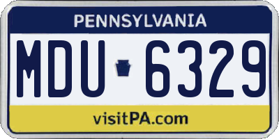 PA license plate MDU6329