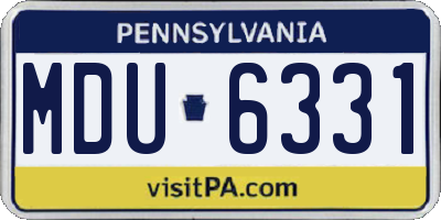 PA license plate MDU6331