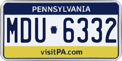 PA license plate MDU6332