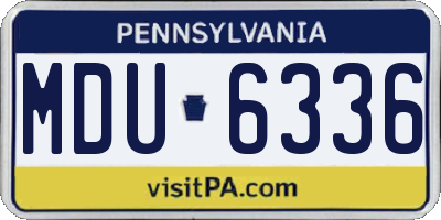 PA license plate MDU6336