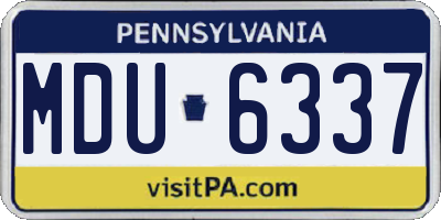 PA license plate MDU6337