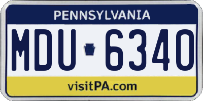 PA license plate MDU6340