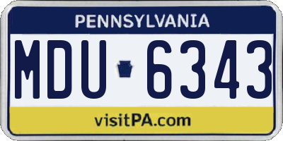 PA license plate MDU6343