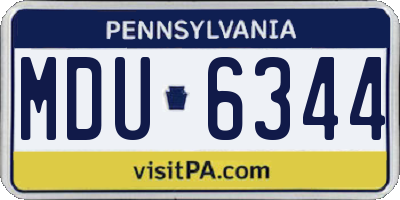 PA license plate MDU6344