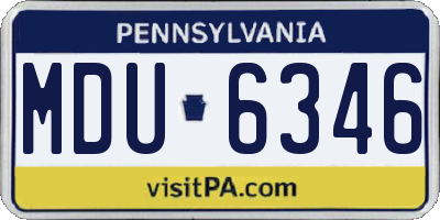 PA license plate MDU6346