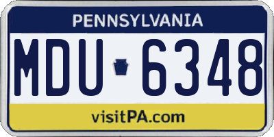 PA license plate MDU6348