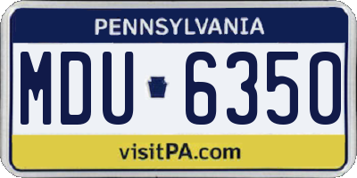 PA license plate MDU6350