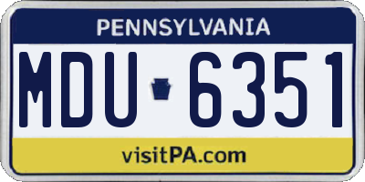 PA license plate MDU6351