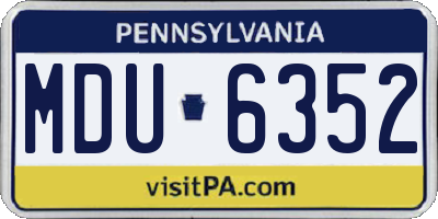 PA license plate MDU6352