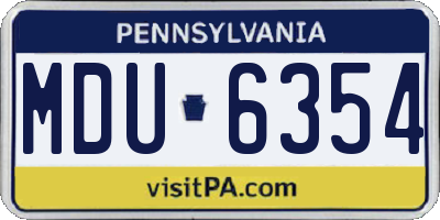 PA license plate MDU6354