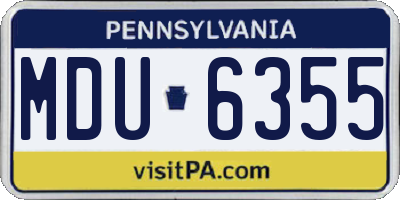 PA license plate MDU6355
