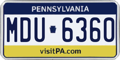 PA license plate MDU6360