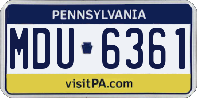 PA license plate MDU6361
