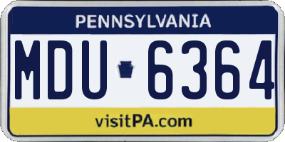 PA license plate MDU6364