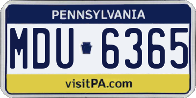 PA license plate MDU6365