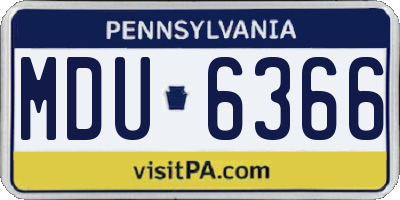 PA license plate MDU6366