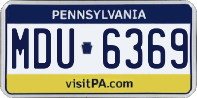 PA license plate MDU6369