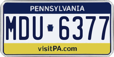 PA license plate MDU6377