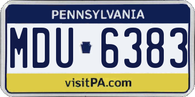 PA license plate MDU6383