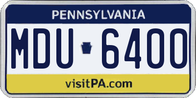 PA license plate MDU6400