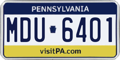 PA license plate MDU6401