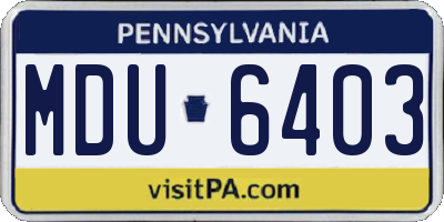 PA license plate MDU6403