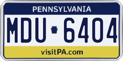 PA license plate MDU6404