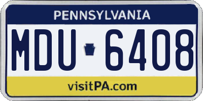 PA license plate MDU6408