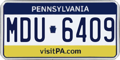 PA license plate MDU6409
