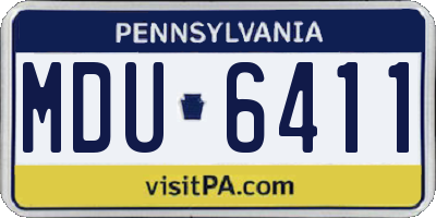 PA license plate MDU6411