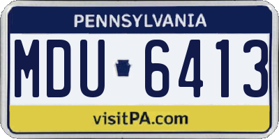 PA license plate MDU6413