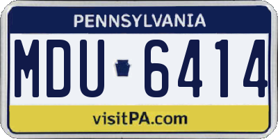 PA license plate MDU6414