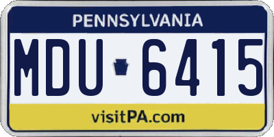 PA license plate MDU6415
