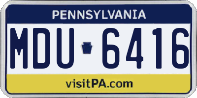 PA license plate MDU6416