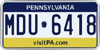 PA license plate MDU6418