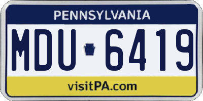 PA license plate MDU6419