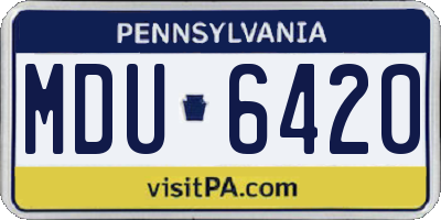 PA license plate MDU6420