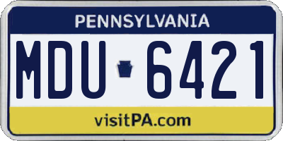 PA license plate MDU6421