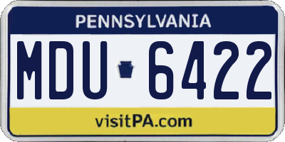 PA license plate MDU6422