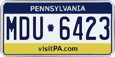 PA license plate MDU6423