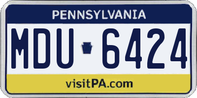 PA license plate MDU6424