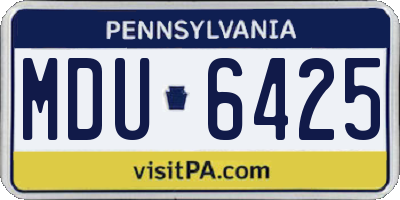 PA license plate MDU6425