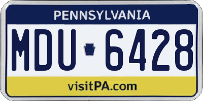 PA license plate MDU6428